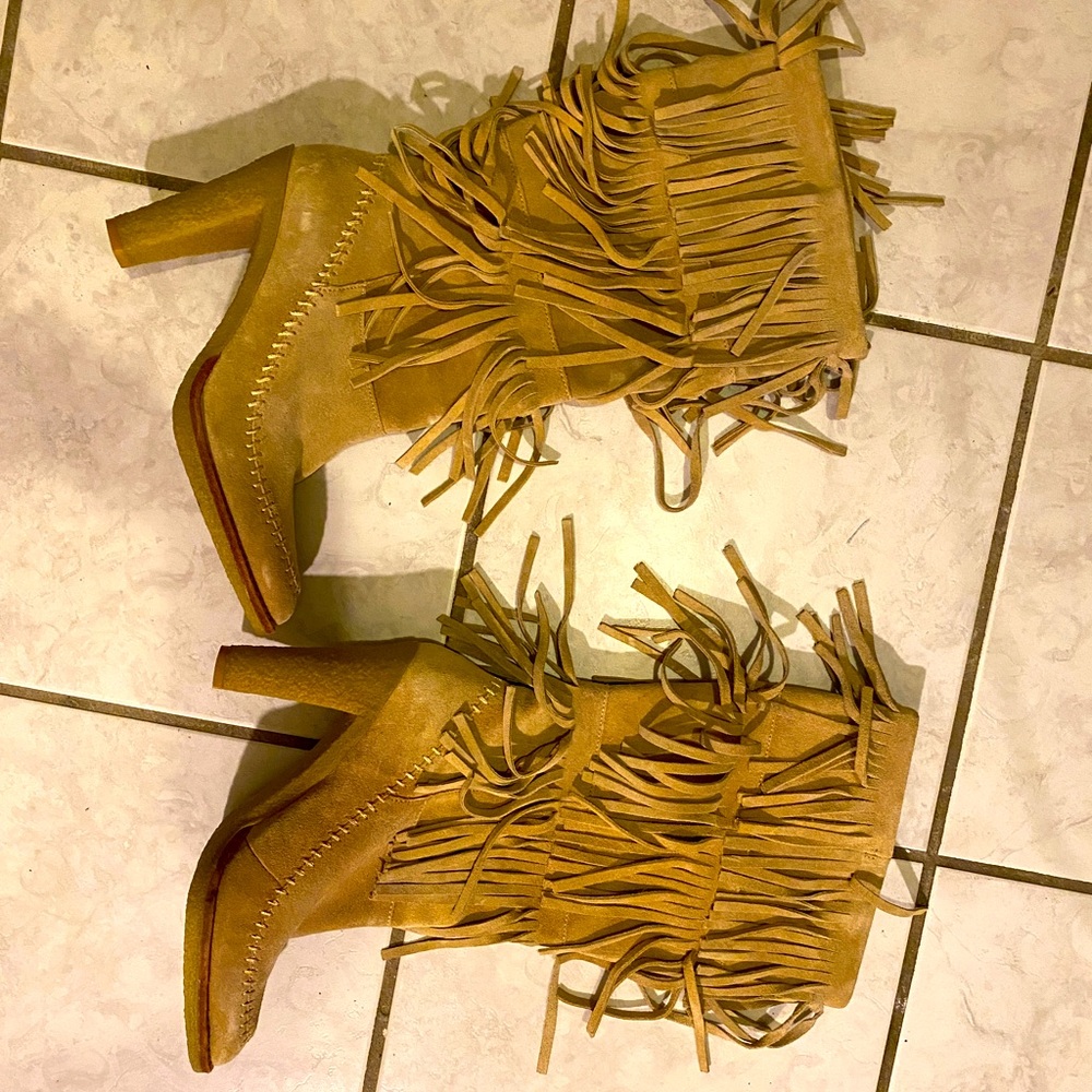 Leather Fringe Michael Kors Boots